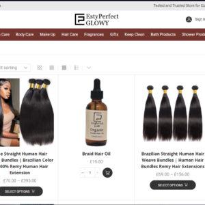 estyperfect glowy cosmetics and beauty ecommerce website design and development by pa digitech